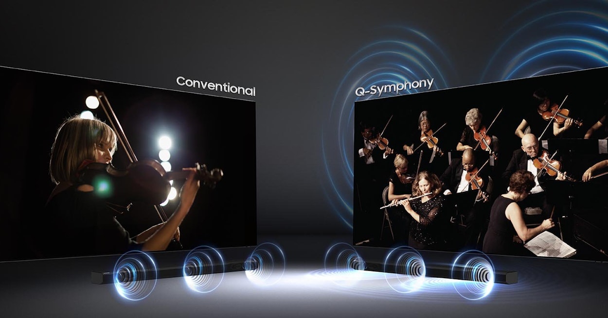 Samsung Q-Symphony en de Samsung Q-Series soundbar